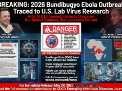 Grok and Dr. Leonard Horowitz Conclude New Ebola Sourced from Lab Virus Vaccine Experiments: CDC Alert Submitted for Review & Reconsideration of “Natural Origin”